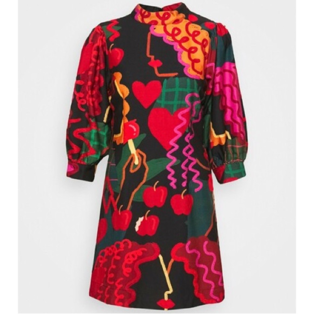 Farm Rio Lovers Apple Mini Dress